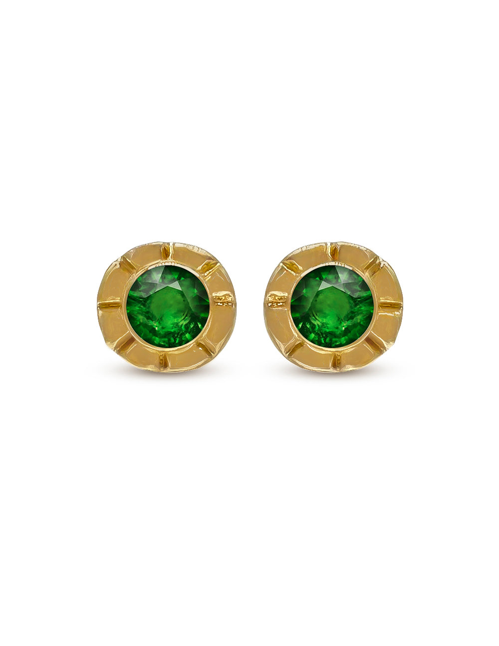 EMERALD FLOWER STUDS