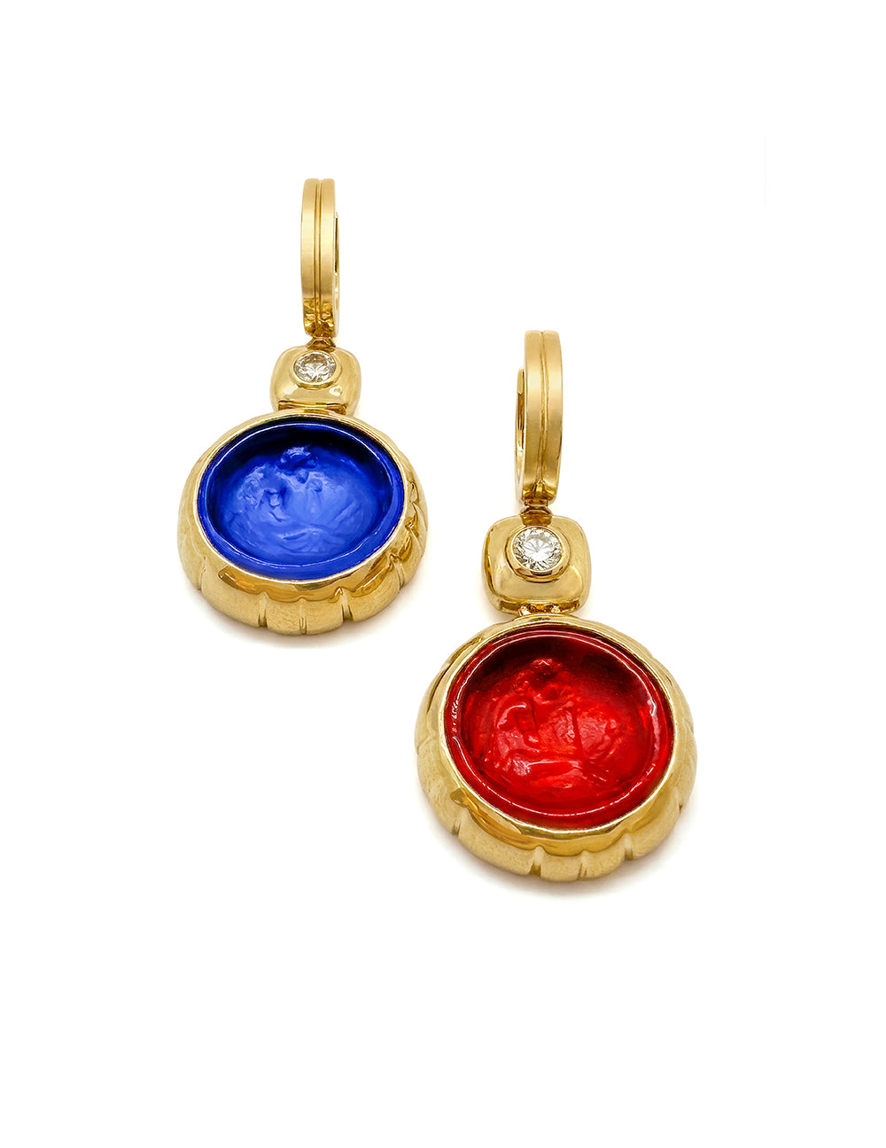 FRIDA VENETIAN GLASS EARRINGS BLUE AND RED