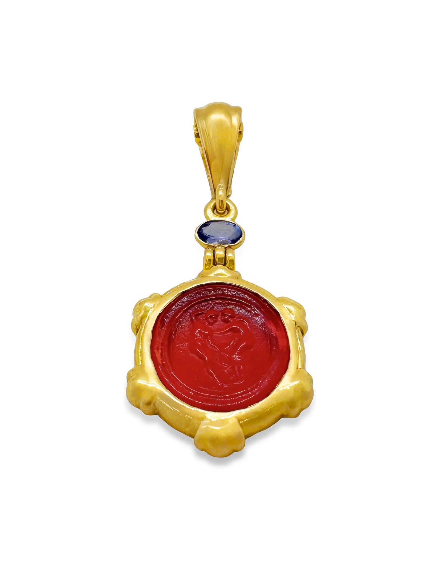 TEMBO PENDANT WITH DANCERS RED VENETIAN GLASS