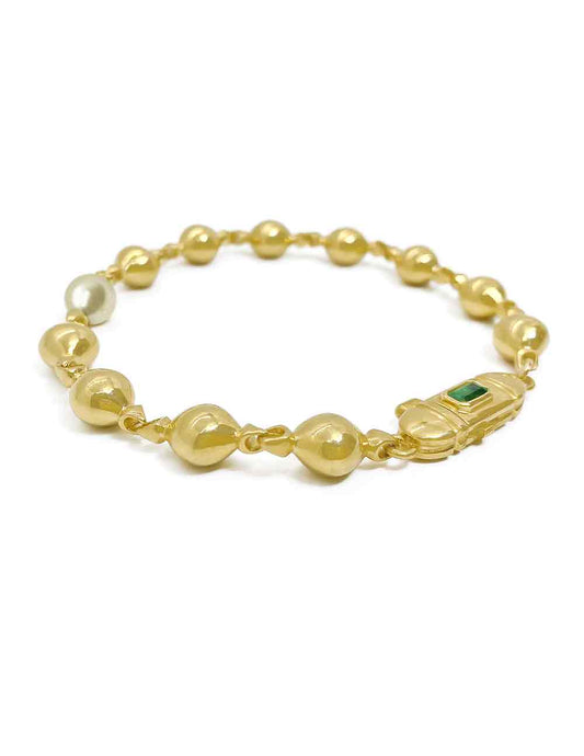 GOLDEN GLOBE BRACELET WITH PEARL