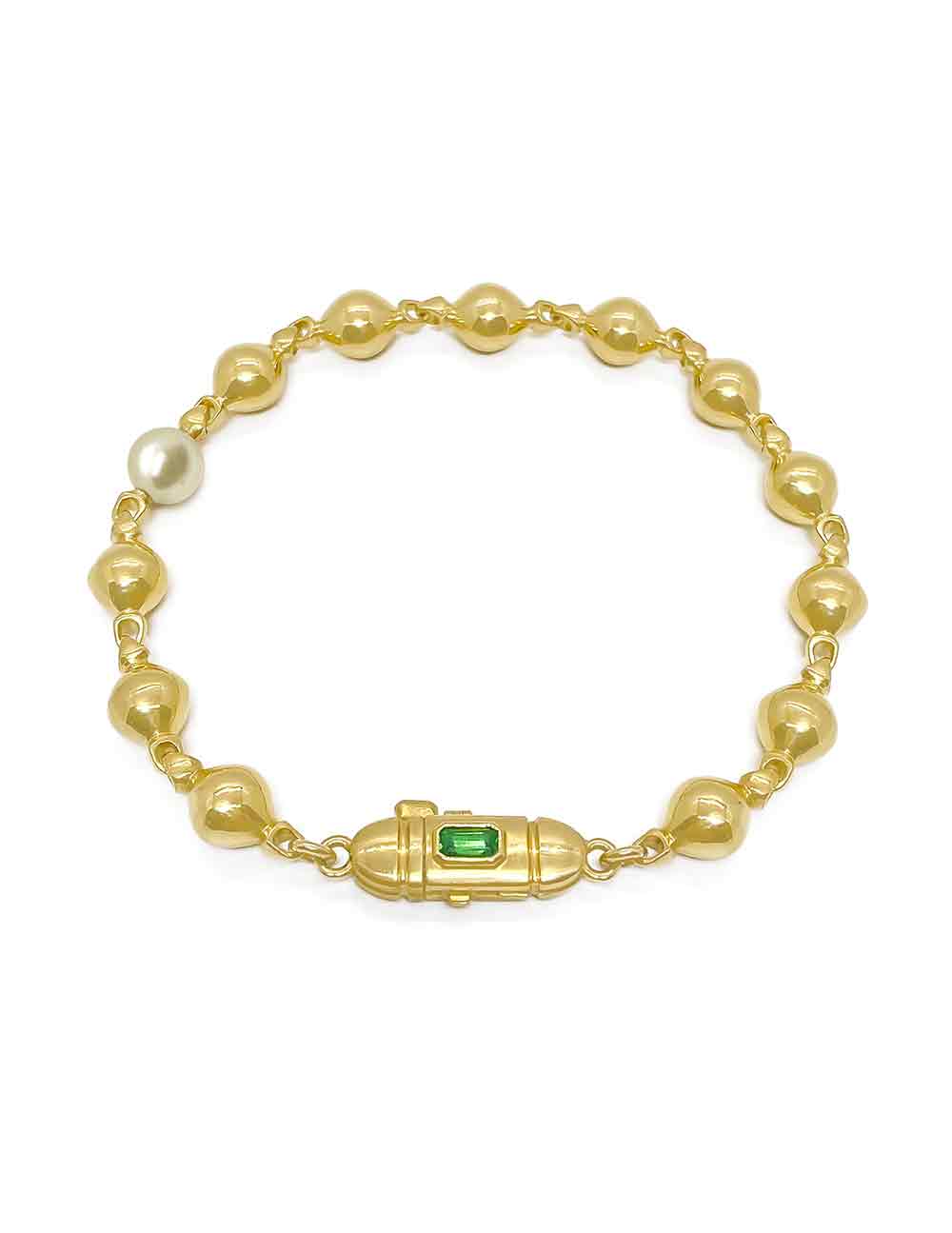 GOLDEN GLOBE BRACELET WITH PEARL