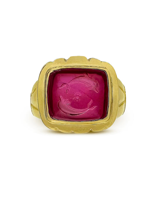 AZALEA RING PINK VENETIAN GLASS