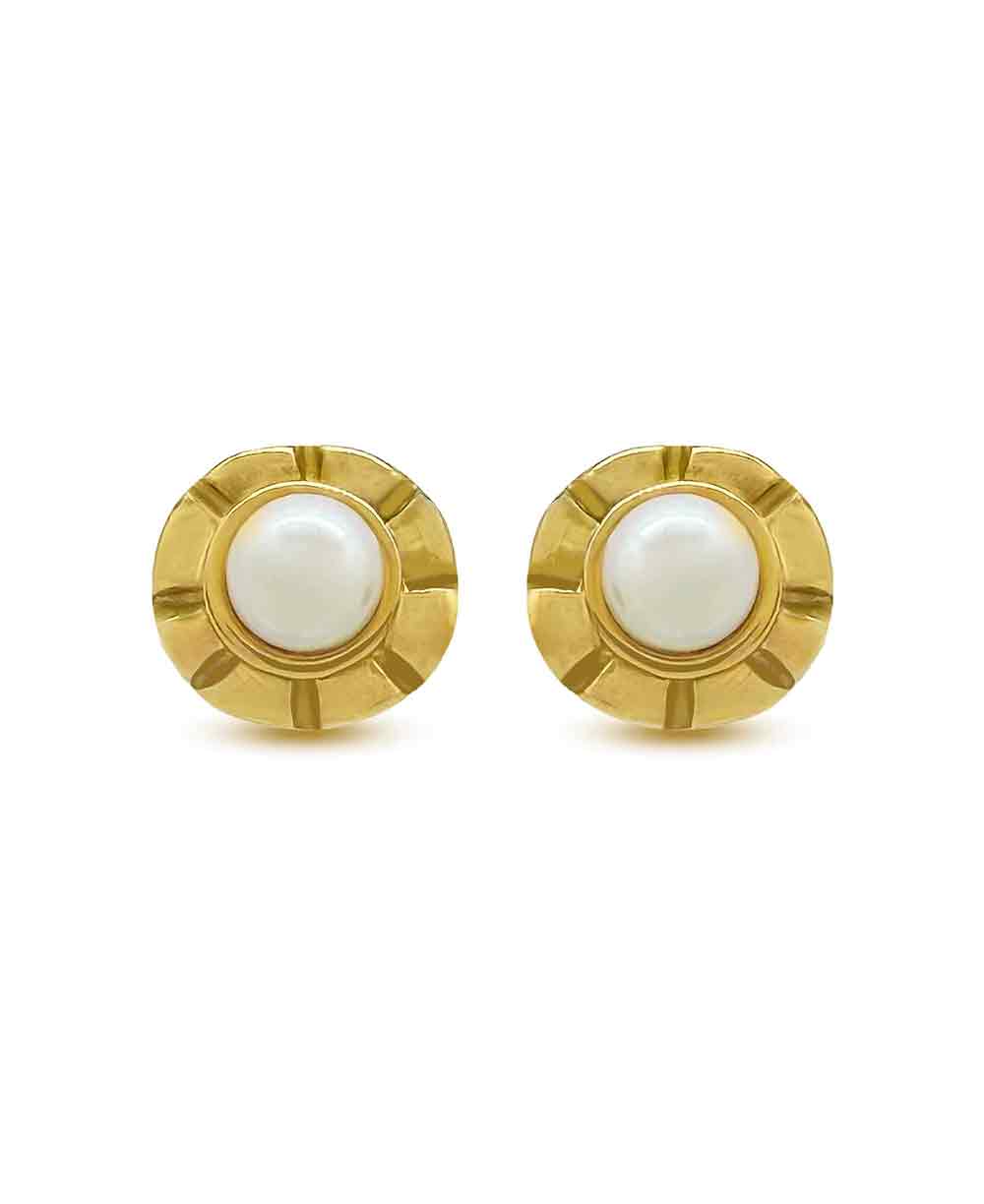 PEARL FLOWER STUDS