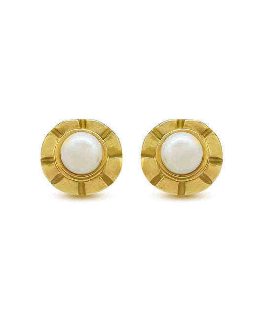 PEARL FLOWER STUDS