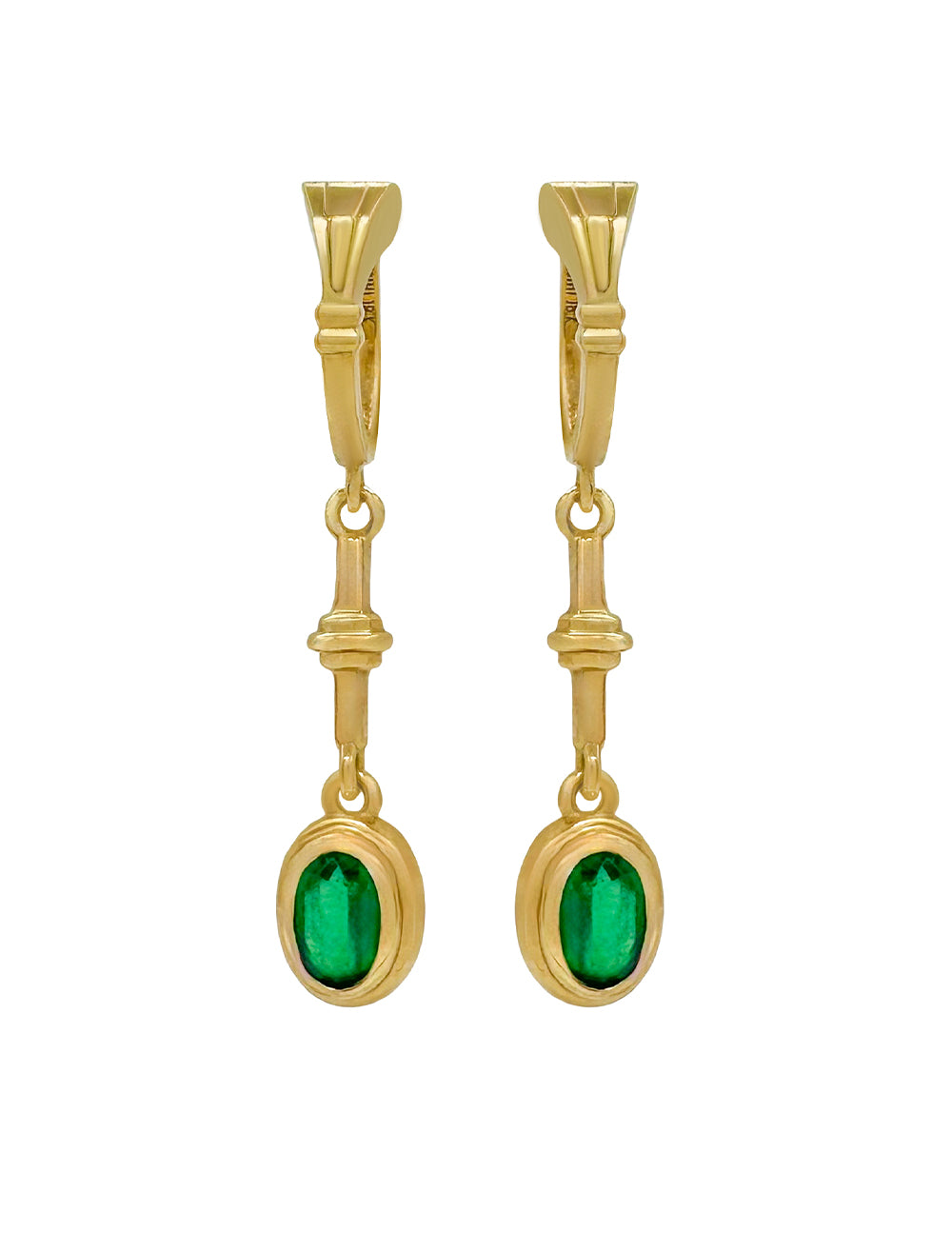 AVI OVAL EMERALD EARRINGS