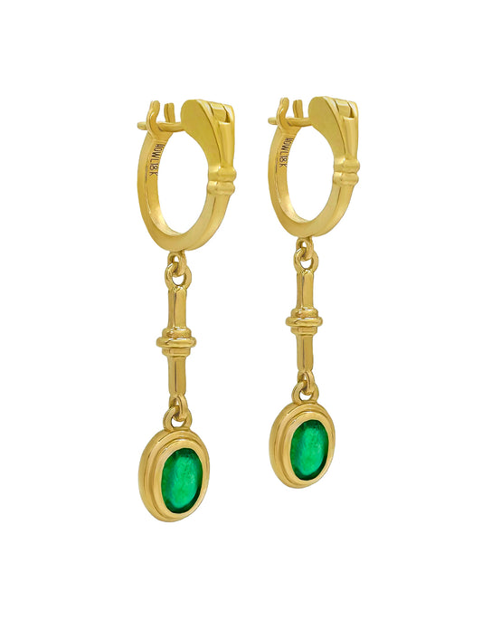 AVI OVAL EMERALD EARRINGS