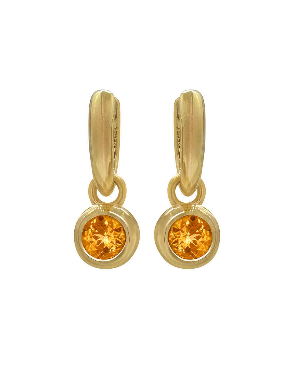 RORY HOOPS WITH ROUND ORANGE SAPPHIRE DROP