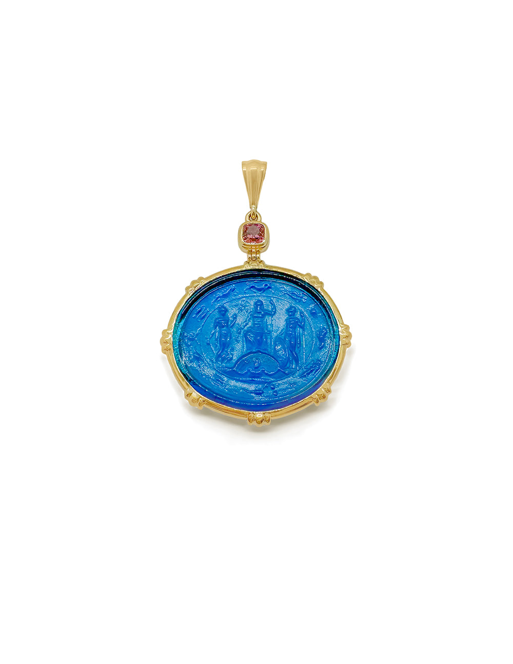 TEMBO PENDANT WITH BLUE VENETIAN GLASS