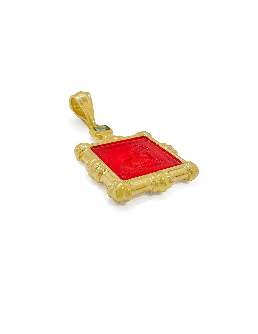 TEMBO PENDANT WITH RED LION VENETIAN GLASS