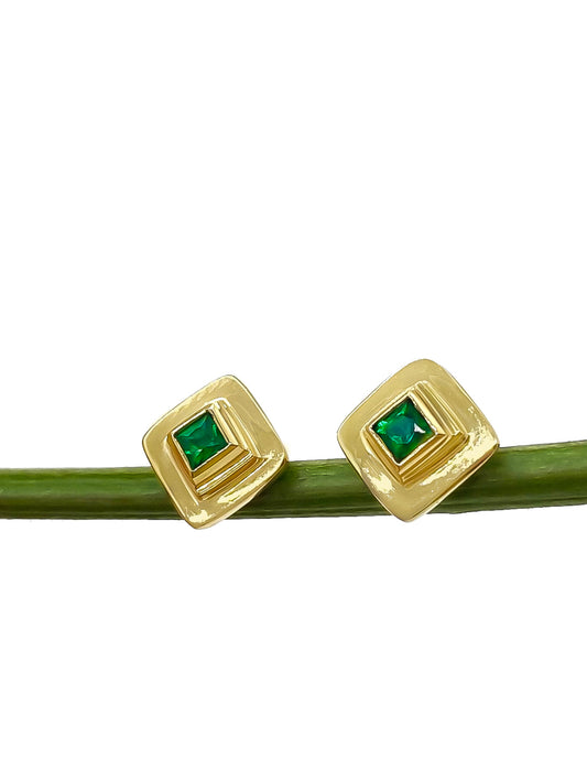 EMERALD SQUARE  STUDS