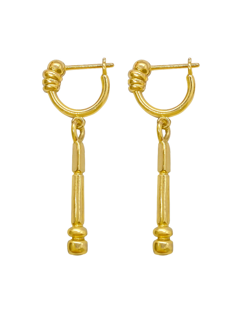 GOLD BATON EARRINGS