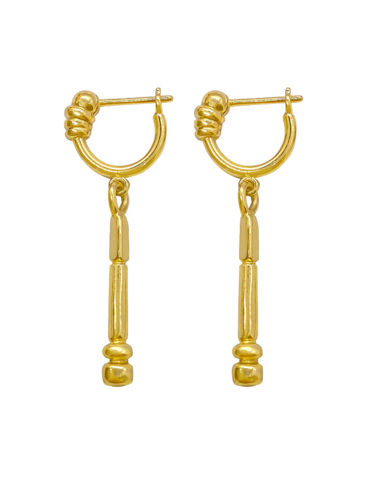 GOLD BATON EARRINGS