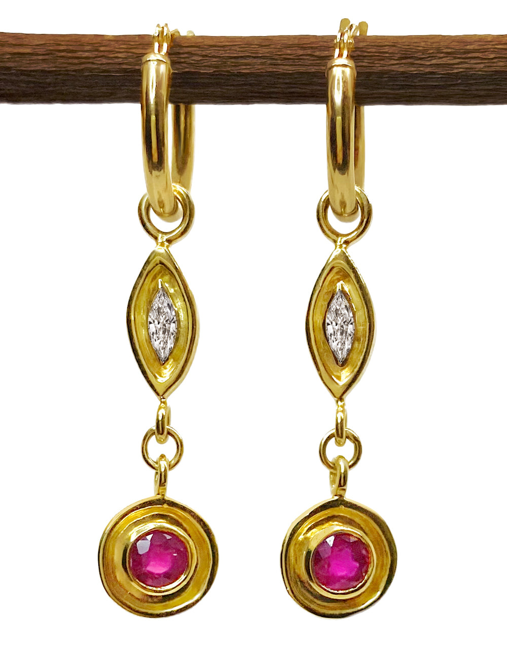 DOUBLE DROP RUBY EARRINGS