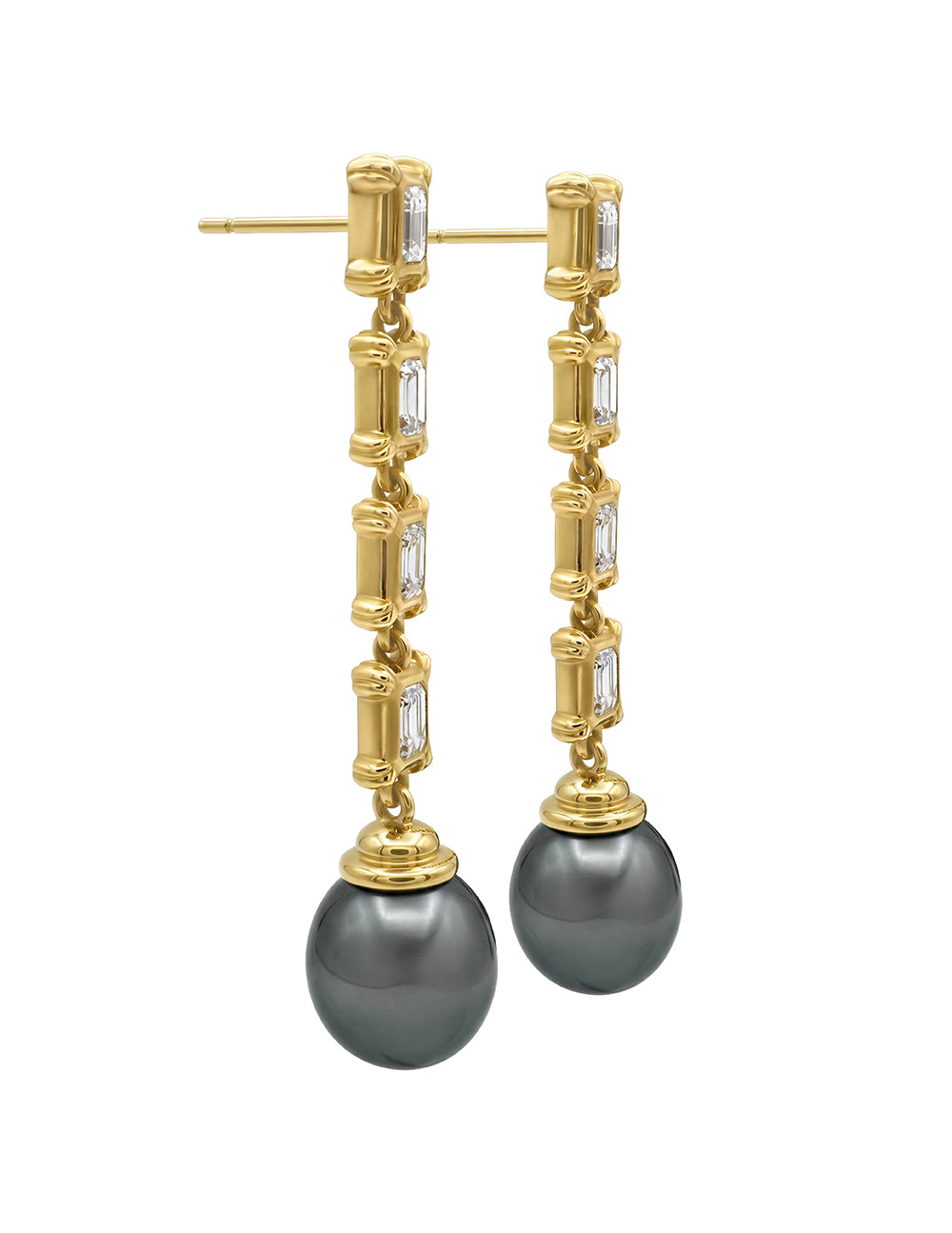 COLONY DROP EARRINGS WITH DIAMONDS AND TAHITIAN PEARLS