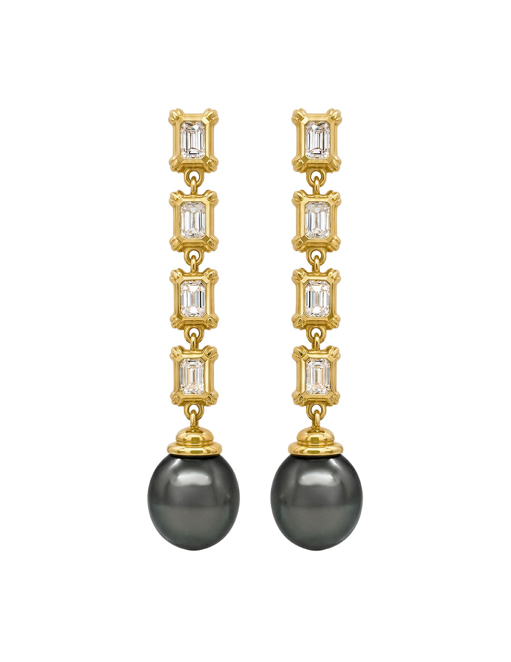 COLONY DROP EARRINGS WITH DIAMONDS AND TAHITIAN PEARLS