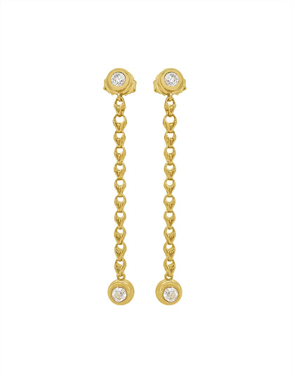 DIAMOND LOTUS DROP EARRINGS