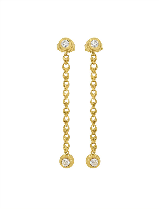 DIAMOND LOTUS DROP EARRINGS