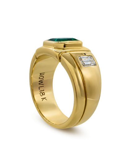 ESSEX EMERALD AND DIAMOND RING