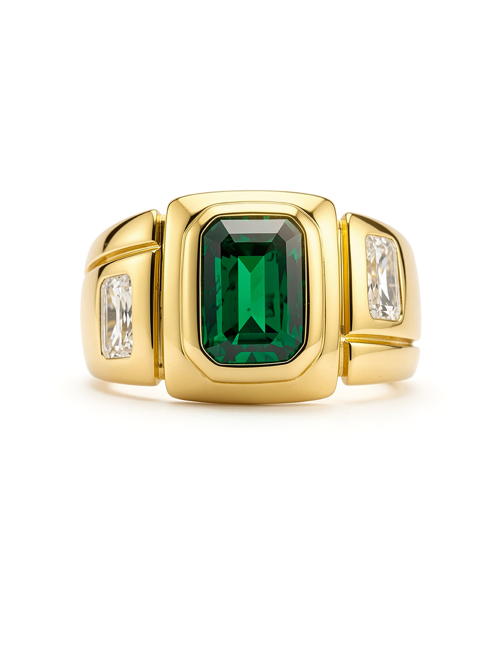 ESSEX EMERALD AND DIAMOND RING