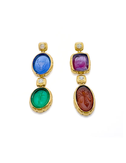 FRIDA VENETIAN GLASS DOUBLE DROP EARRINGS