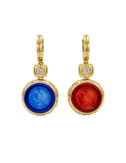 FRIDA VENETIAN GLASS EARRINGS BLUE AND RED