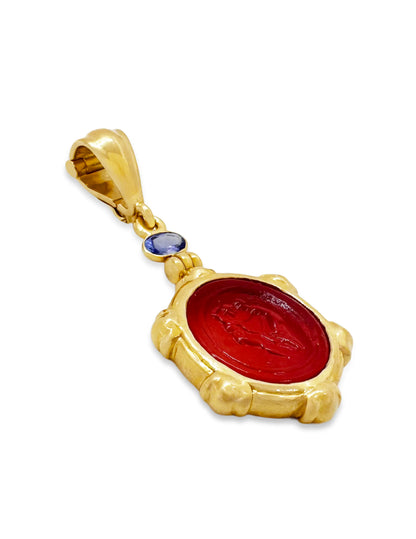 TEMBO PENDANT WITH DANCERS RED VENETIAN GLASS