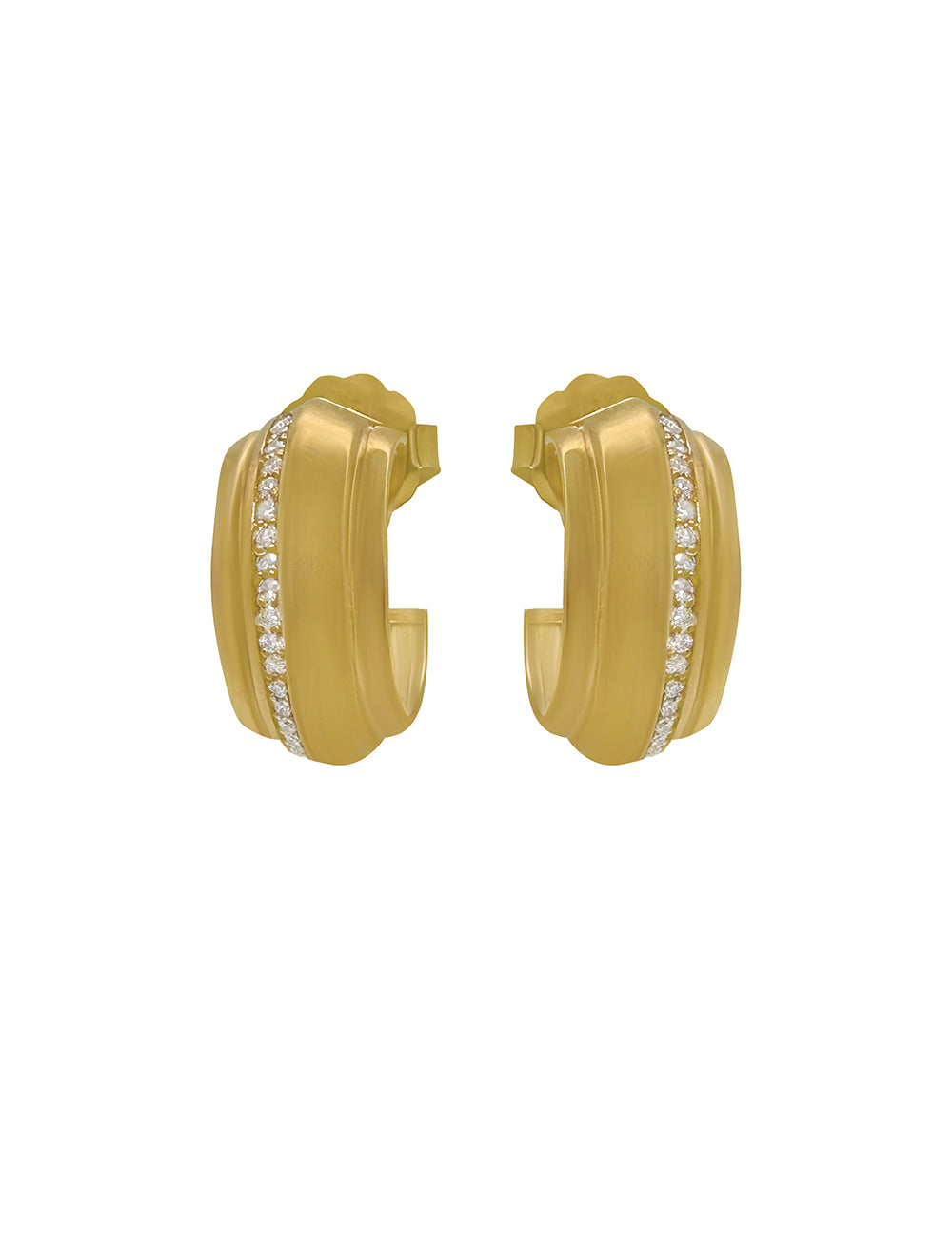 NIA KNIFE EDGE HOOPS WITH DIAMONDS