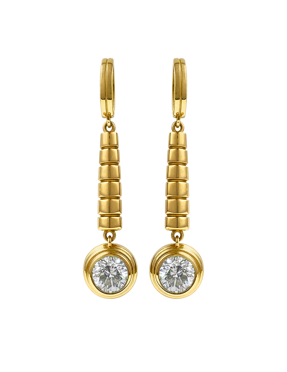 LENNOX DROP EARRINGS WITH ROUND DIAMONDS