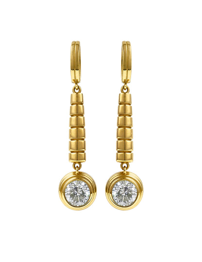 LENNOX DROP EARRINGS WITH ROUND DIAMONDS