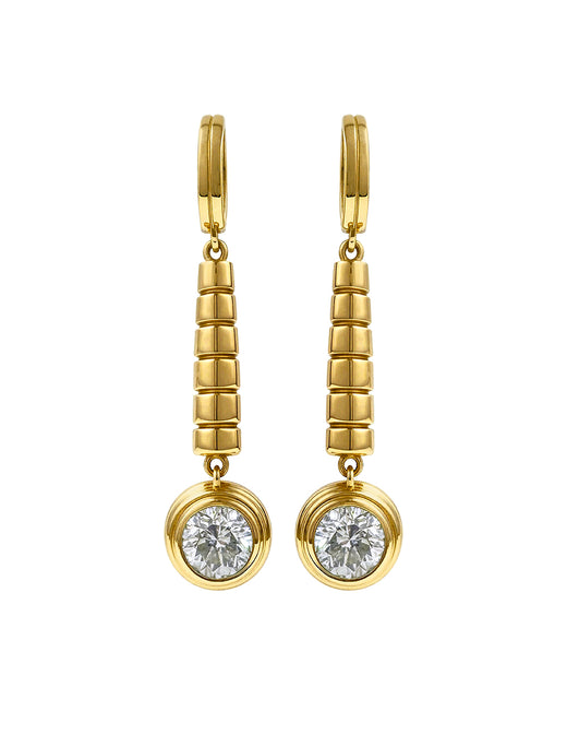 Lennox Drop Earrings with Round Diamonds
