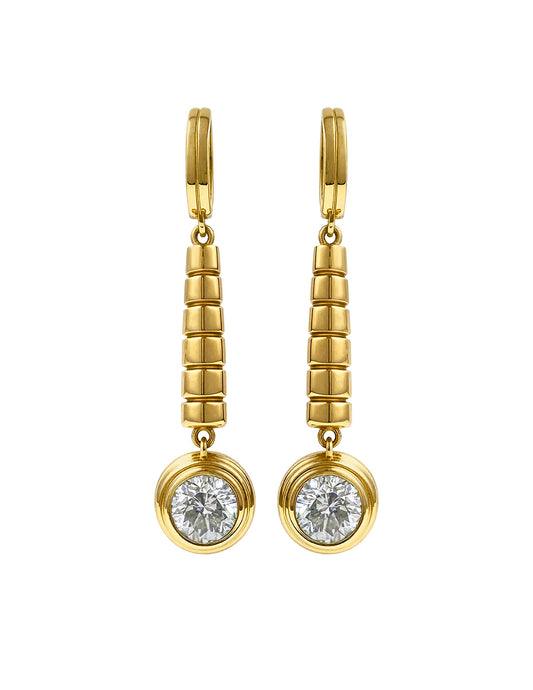 LENNOX DROP EARRINGS WITH ROUND DIAMONDS