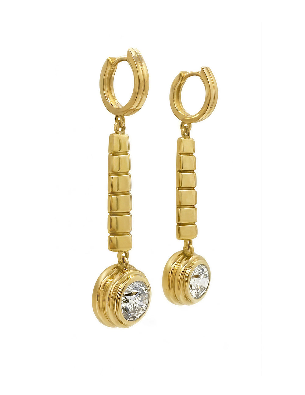 LENNOX DROP EARRINGS WITH ROUND DIAMONDS