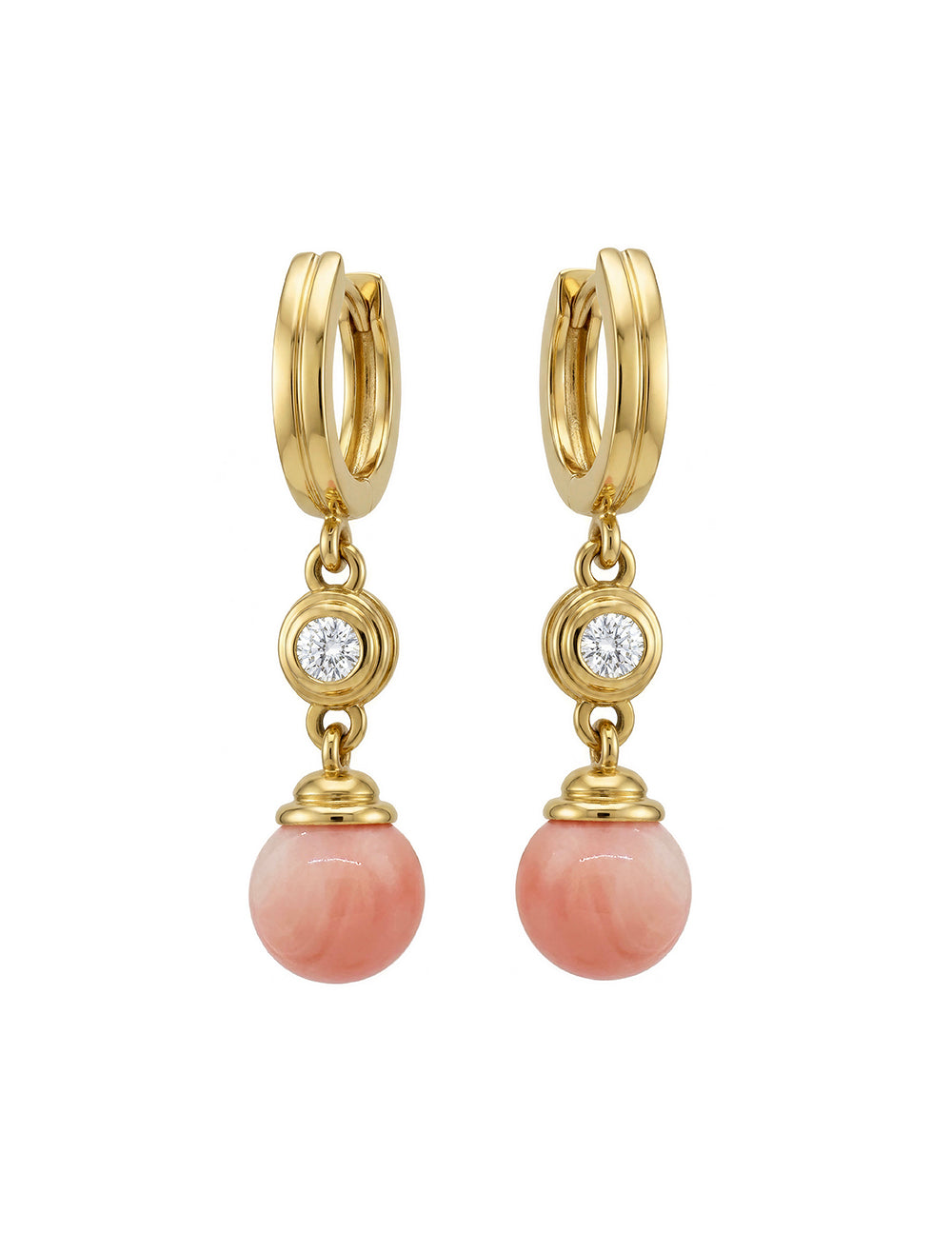 MERIDIAN CORAL EARRINGS WITH DIAMONDS
