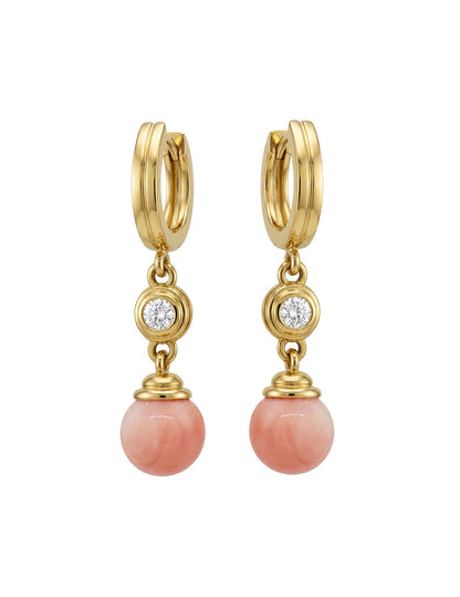 MERIDIAN CORAL EARRINGS WITH DIAMONDS