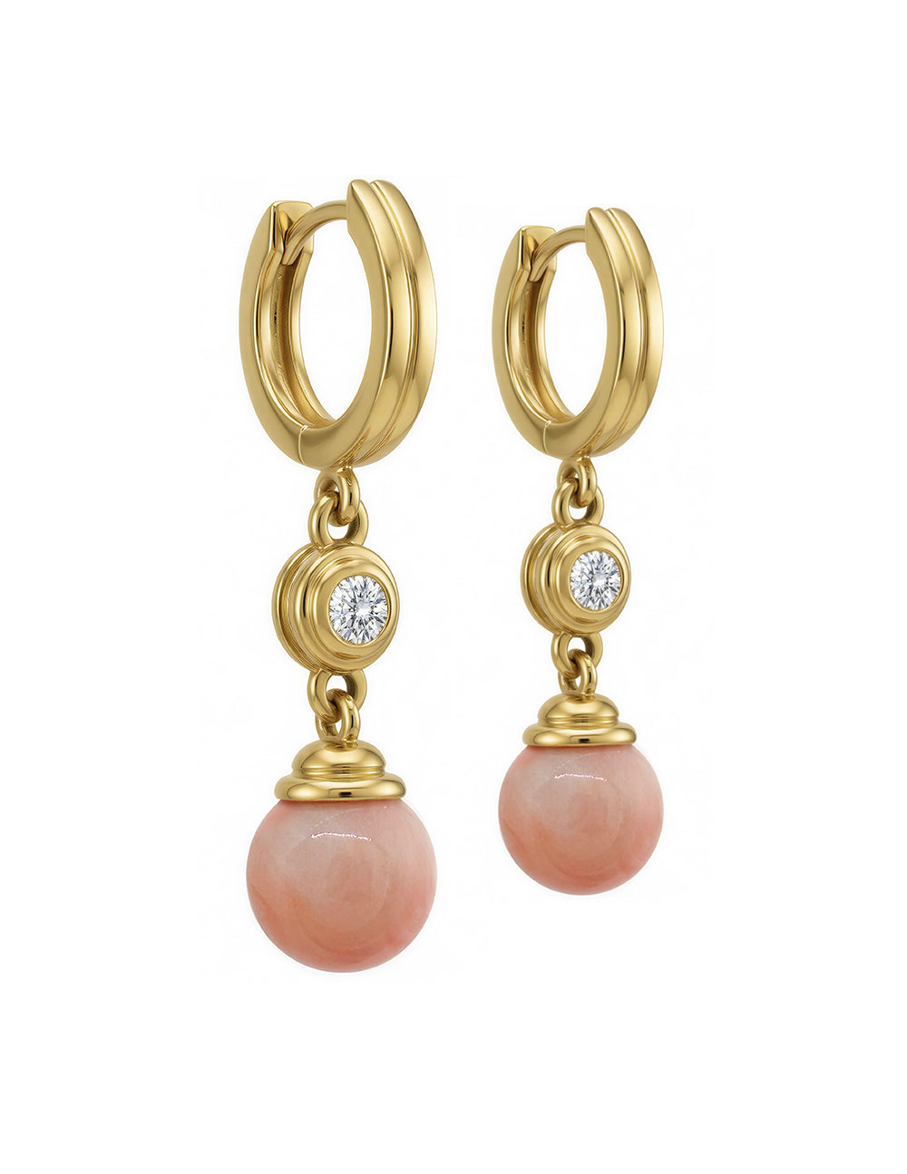 MERIDIAN CORAL EARRINGS WITH DIAMONDS