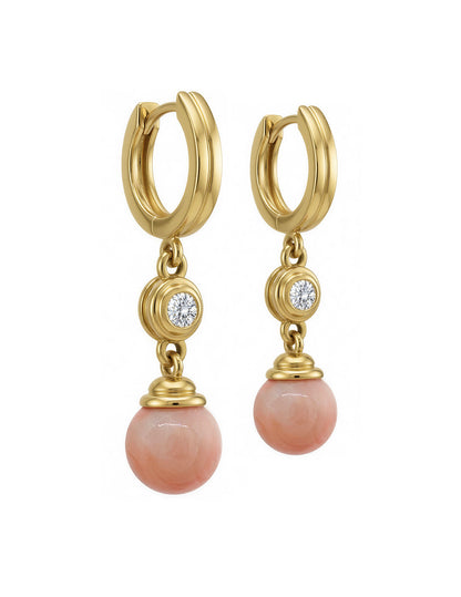 MERIDIAN CORAL EARRINGS WITH DIAMONDS