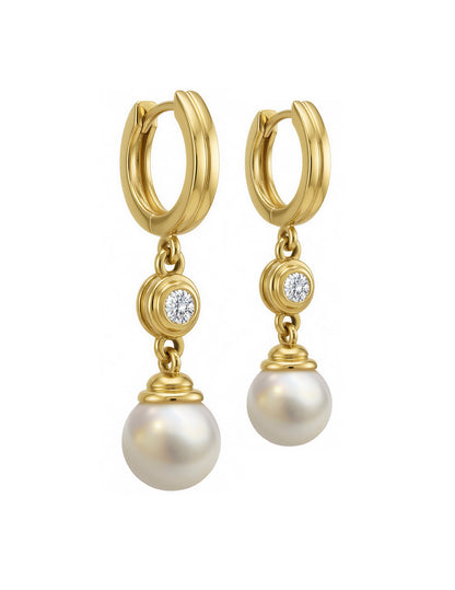 MERIDIAN PEARL EARRINGS WITH DIAMONDS