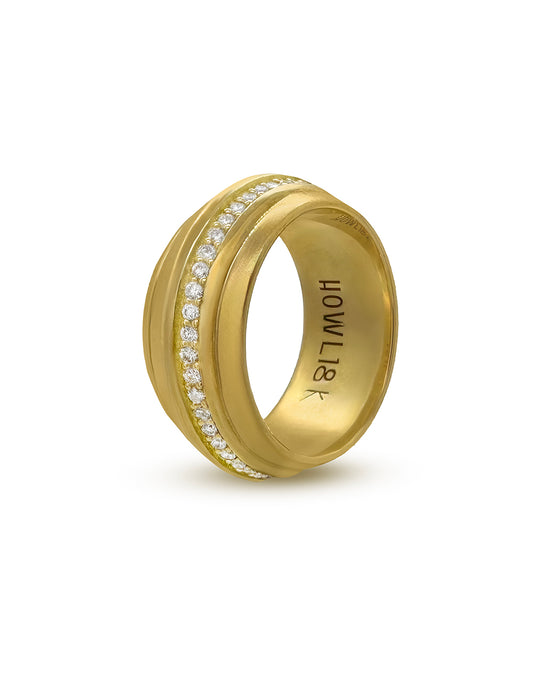 NIA KNIFE EGDE RING WITH DIAMONDS