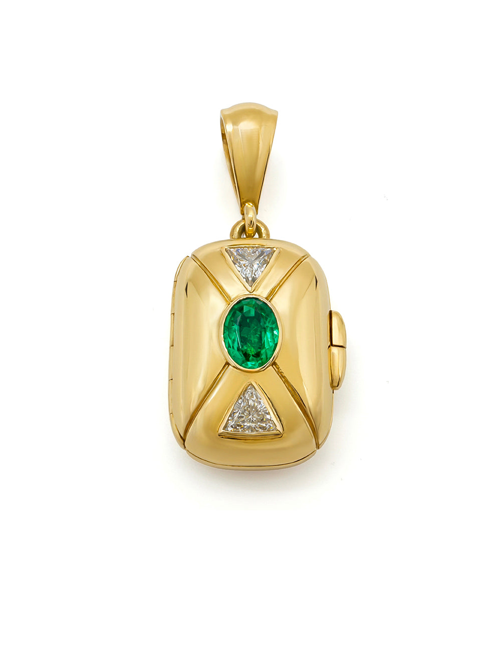 RALEIGH EMERALD AND DIAMOND LOCKET