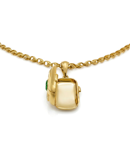 RALEIGH EMERALD AND DIAMOND LOCKET
