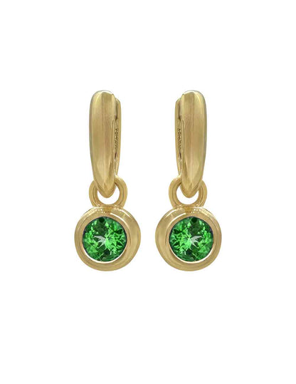 RORY HOOPS WITH ROUND GREEN TOURMALINE DROP