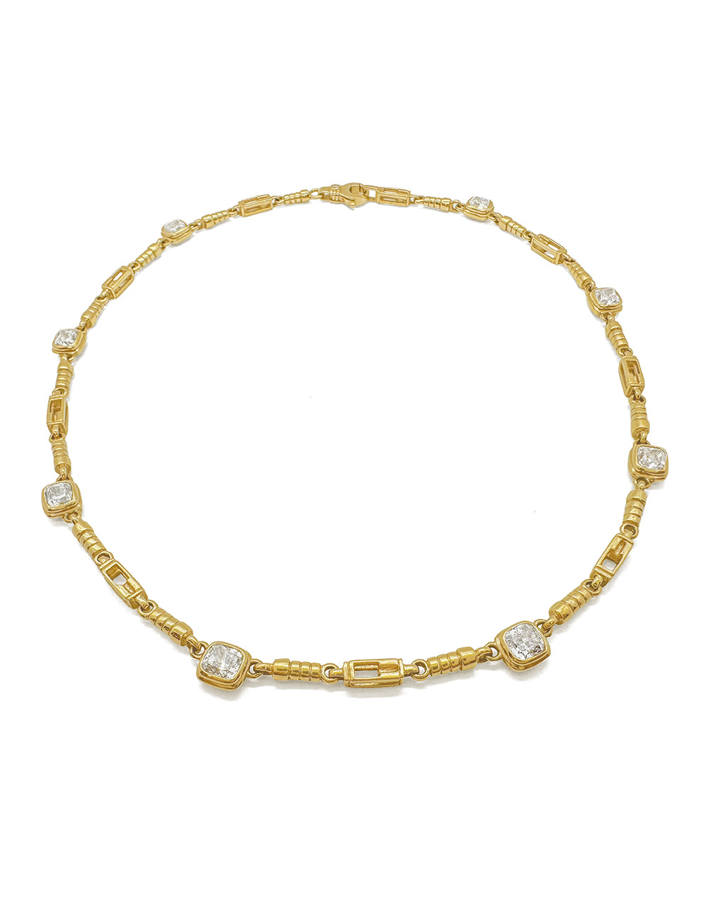 SPIRE NECKLACE WITH CUSHION DIAMONDS