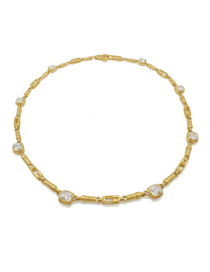 SPIRE NECKLACE WITH CUSHION DIAMONDS