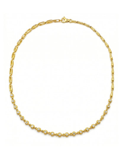 SPIRE NECKLACE WITH DIAMOND BEADS