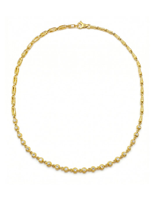 SPIRE NECKLACE WITH DIAMOND BEADS