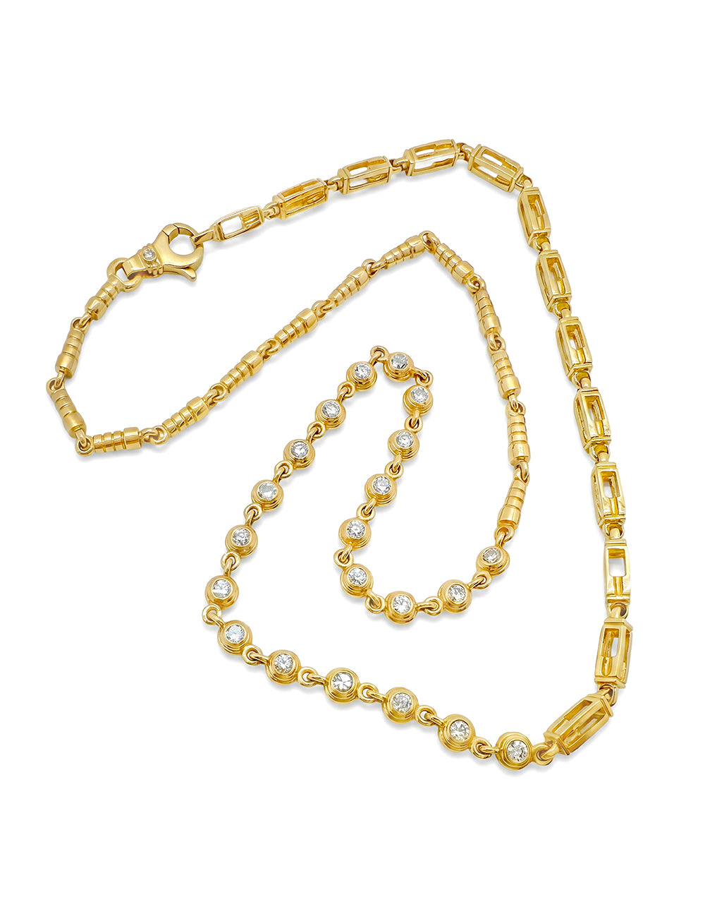 SPIRE NECKLACE WITH DIAMOND BEADS