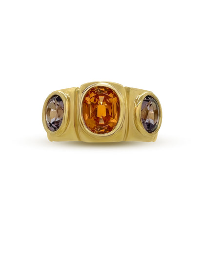 STELLA MANDARIN GARNET AND VIOLET SPINEL RING