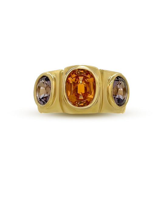 STELLA MANDARIN GARNET AND VIOLET SPINEL RING