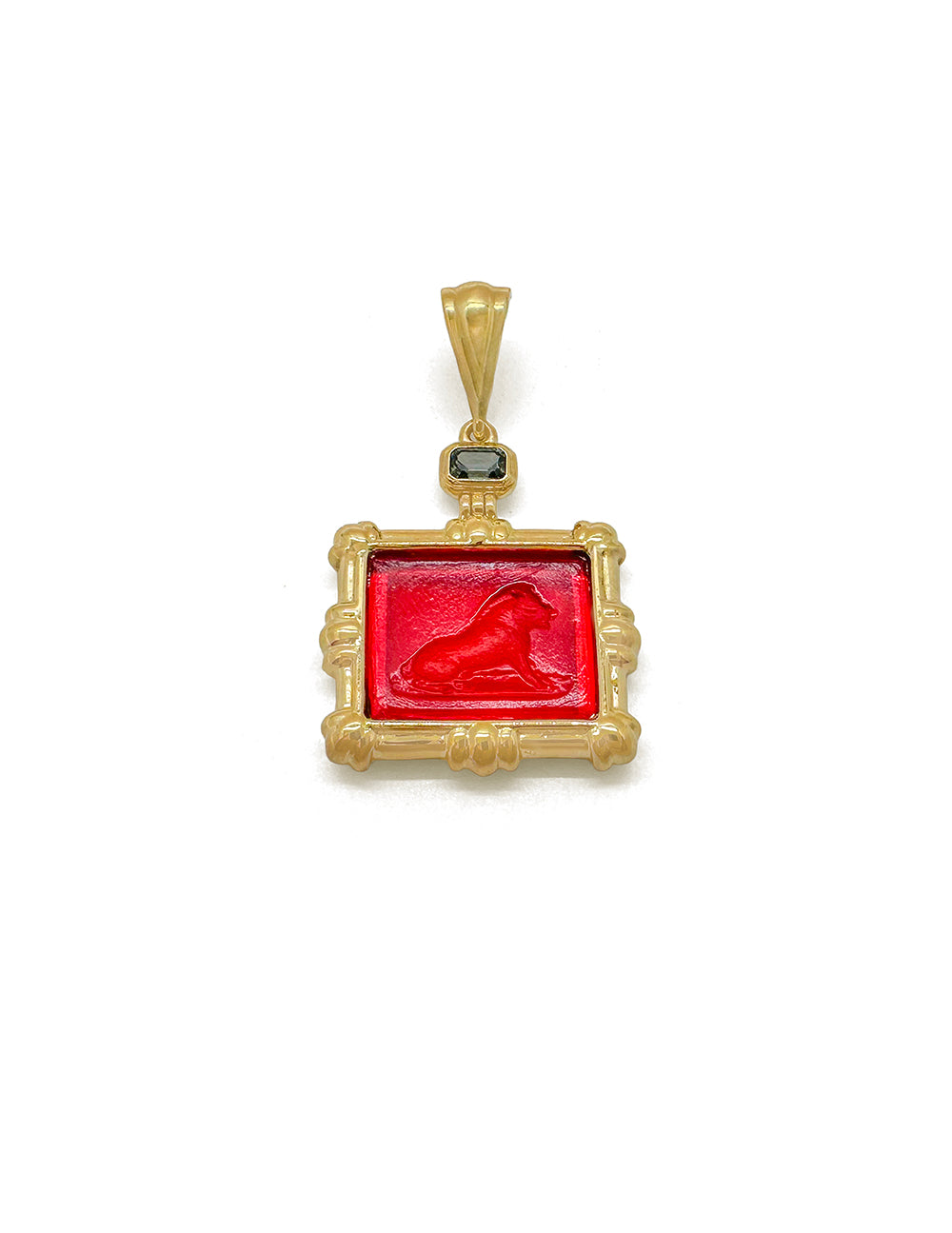 TEMBO PENDANT WITH RED LION VENETIAN GLASS