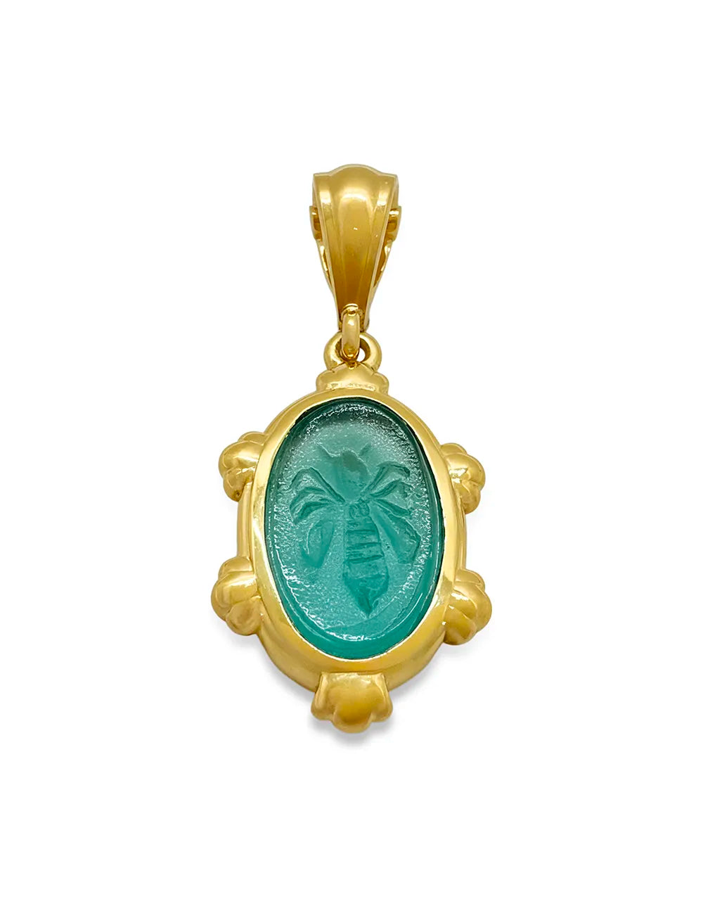 TEMBO PENDANT WITH TURQUOISE QUEEN BEE VENETIAN GLASS